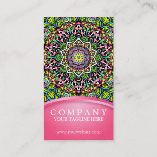 Carte De Visite Feuilles psychédéliques Mandala