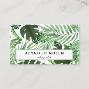 Carte De Visite Feuilles tropicales d'Aquarell