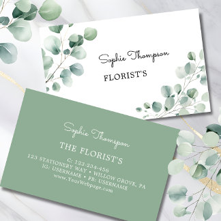 Carte De Visite Feuilles verts d'Eucalyptus