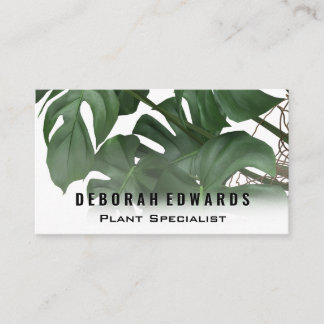 Carte De Visite Feuilles verts tropicaux | Monstera