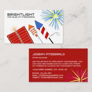 Carte De Visite Feux d'artifice, ventes de feux d'artifice