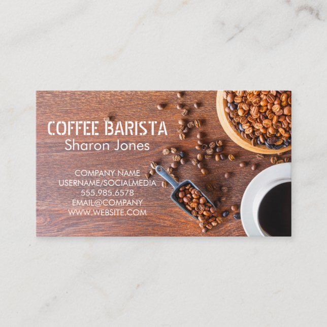 Carte De Visite Fèves de café | Café Cup (Devant)