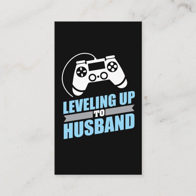 Carte De Visite Fiançailles de Gamer nivelant jusqu'au mari (Devant)