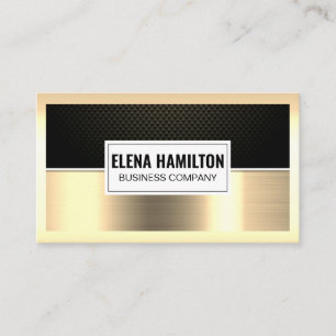 Carte De Visite Fibre de carbone   Bloc de couleur métal or