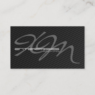Carte De Visite Fibre étroitement tissée de carbone de noir