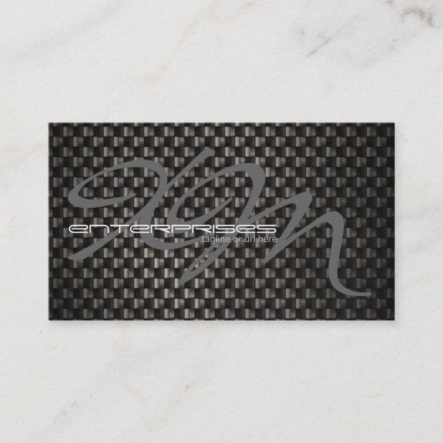 Carte De Visite Fibre noire de carbone texturisée (Devant)