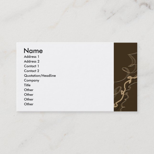 Carte De Visite Ficelles de chocolat (Devant)