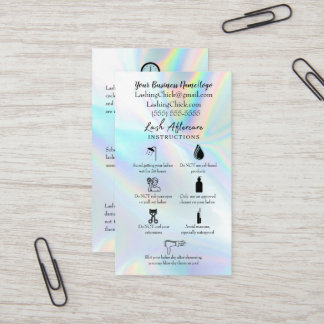 Carte De Visite Fiche d'instruction Lash Aftercare