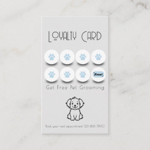 Carte De Visite Fidélité aux pattes pour chien de toilettage