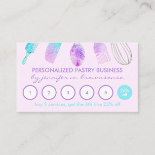 Carte De Visite Fidélité Pink Briight Pâtissier Boulangerie Maison
