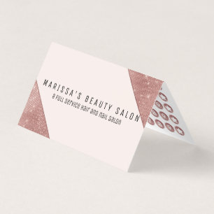 Carte De Visite Fidélité rose de paillettes de parties