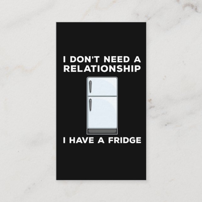 Carte De Visite Fier célibataire j'ai un amoureux du frigo (Devant)