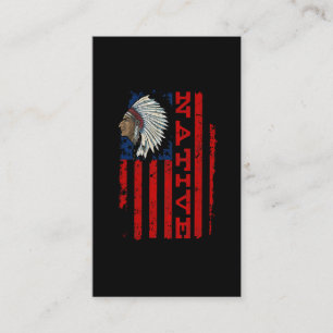Carte De Visite Fier drapeau américain de la Fête des Indiens Vint