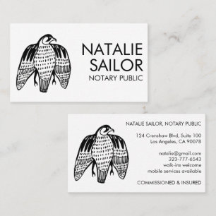 Carte De Visite FIERCE FALCON Logo moderne unique Notaire public