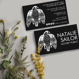 Carte De Visite FIERCE FALCON Logo moderne unique Notaire public