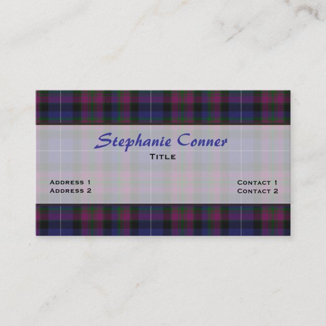 Carte De Visite Fierté de coutume de plaid de tartan de l'Ecosse (Devant)