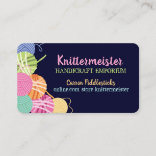 Carte De Visite Fil coloré tricot tricot aiguilles artisanat