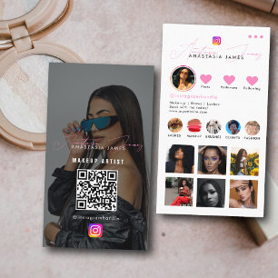 Carte De Visite Fil d'actualité de l'influenceuse Code QR des médi