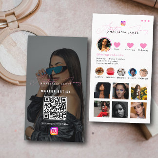 Carte De Visite Fil d'actualité de l'influenceuse Code QR des médi