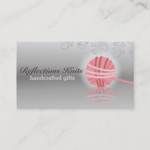 Carte De Visite fil rose réflexion tricot tricot crochet