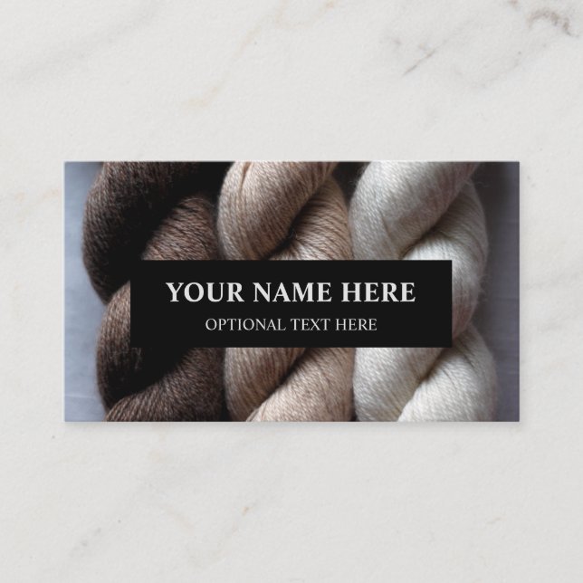 Carte De Visite Fil Tricot Brown crème beige Alpaca Fil (Devant)