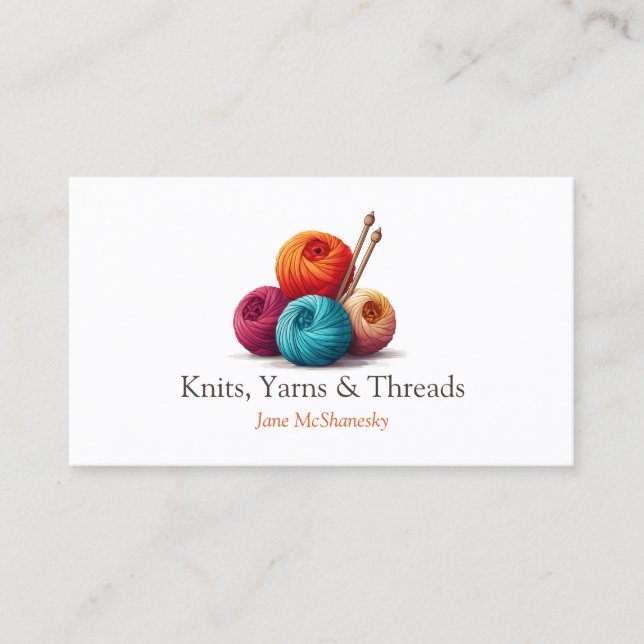 Carte De Visite Fil, Tricot, Crochet Artisanat (Devant)