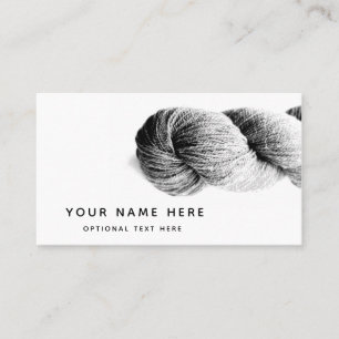 Carte De Visite Fil Tricot Fiber Arts Moderne Minimal Gris Gris