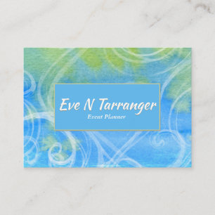 Carte De Visite Filigree en bleu et vert