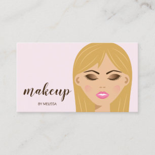 Carte De Visite Fille aux cheveux blonds Maquillage Gros plan Maqu