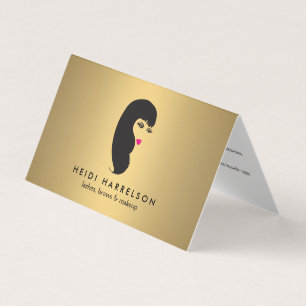 Carte De Visite Fille avec cils Faux Gold Aftercare