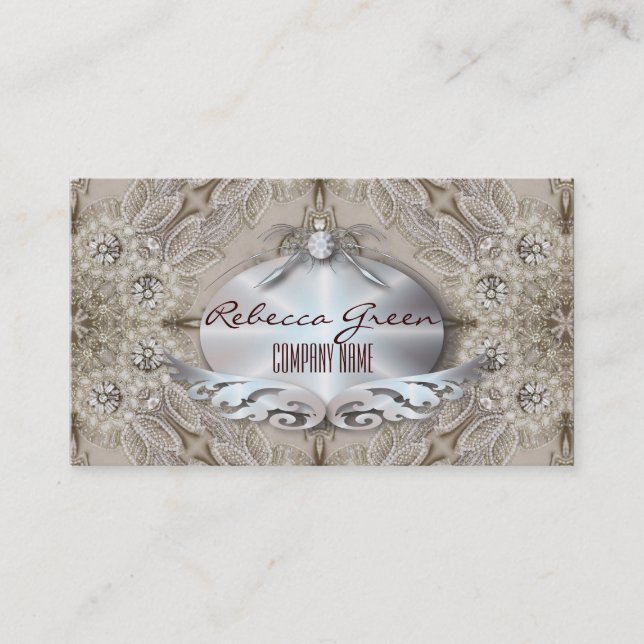 Carte De Visite Fille branchée Gatsby Chic Mode Paris Dentelle (Devant)