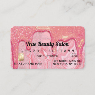 Carte De Visite Fille Chic Parties scintillant rose Déclenches en