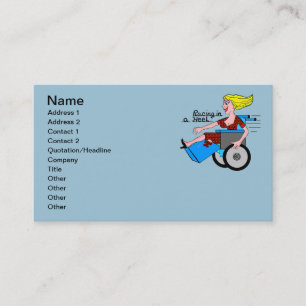 Carte De Visite Fille dans l'amputé de fauteuil roulant de talon