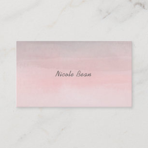 Carte De Visite Fille d'aquarelle moderne rose et gris brillant