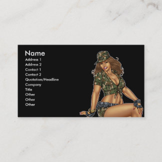 Carte De Visite Fille de pin-up dans Camo par Al Rio