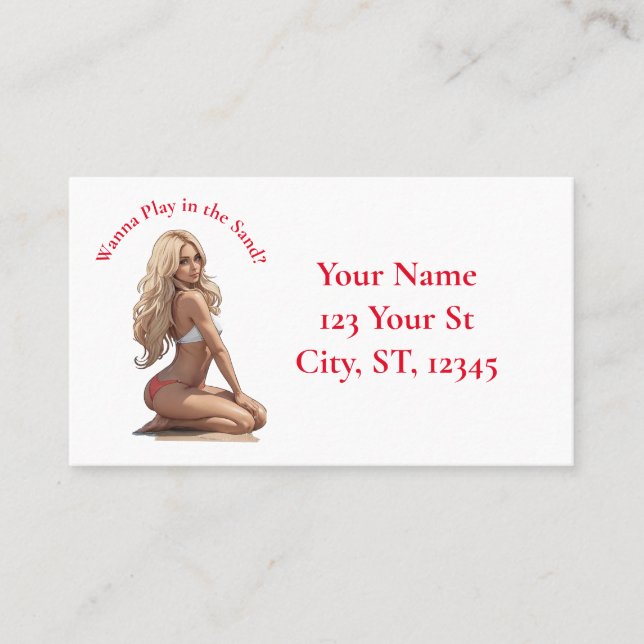 Carte De Visite Fille de plage de Bikini Thunder_Cove (Devant)