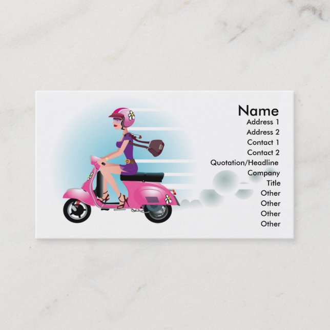 CARTE DE VISITE FILLE DE SCOOTER (Devant)