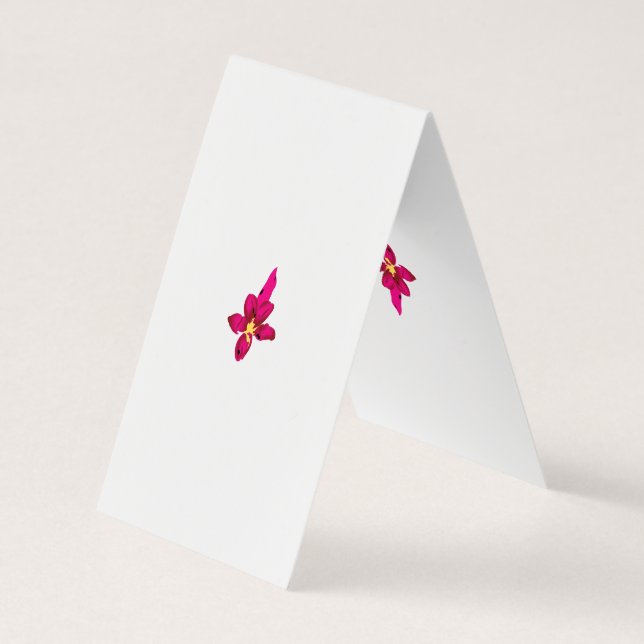 Carte De Visite Fille Design, Or Léger, Rouge Purplish (Dos)