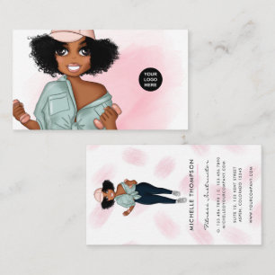 Carte De Visite Fille instructrice de fitness afro branchée entrep