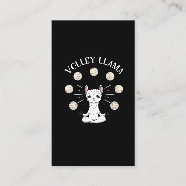 Carte De Visite Fille Llama Lover, joueuse de volley-ball (Devant)