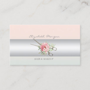 Carte De Visite Fille Moderne Charme Professionnel, Fleur, Ciseau