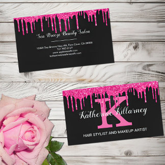 Carte De Visite Fille Noir Hot Rose Parties scintillant Drivers Mo