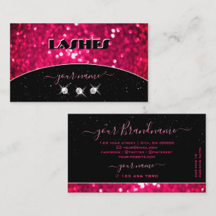 Carte De Visite Fille noire clignotant rose Parties scintillant sc