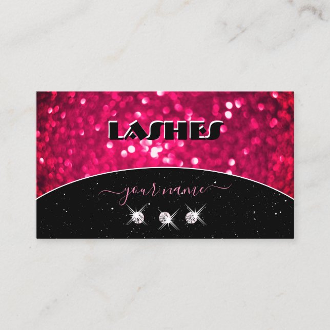 Carte De Visite Fille noire clignotant rose Parties scintillant sc (Devant)