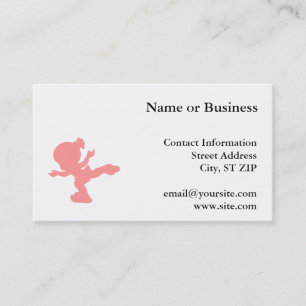 Carte De Visite Fille patinant en rose