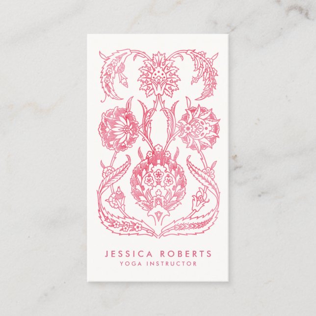 Carte De Visite Fille Rose Art Nouveau Floral Designer (Devant)