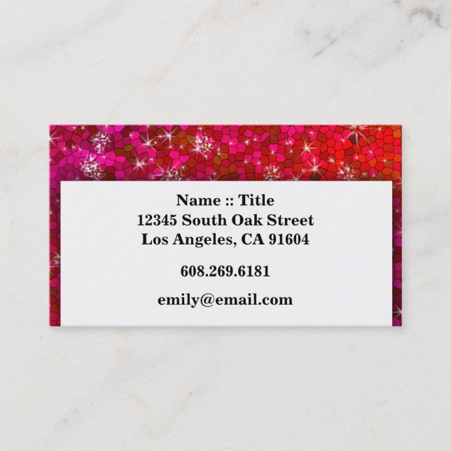Carte De Visite Fille Sequin Rhinestone Parties scintillant Bling  (Devant)