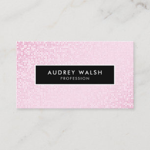 Carte De Visite Fille Stylish Faux rose Sequin Noir