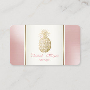 Carte De Visite Fille tendance moderne Gold Ananas Tropical