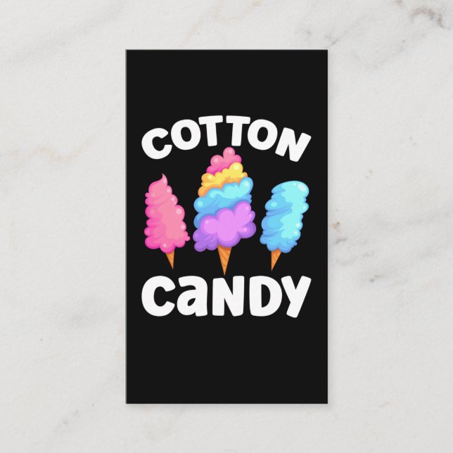 Carte De Visite Filles Coton Bonbon Adulte Dessert (Devant)